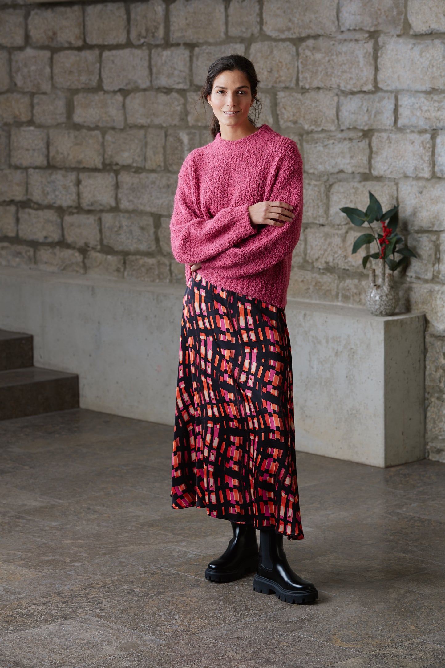 YELLOW LABEL Pullover mit Rundhals (Farbe Pink)