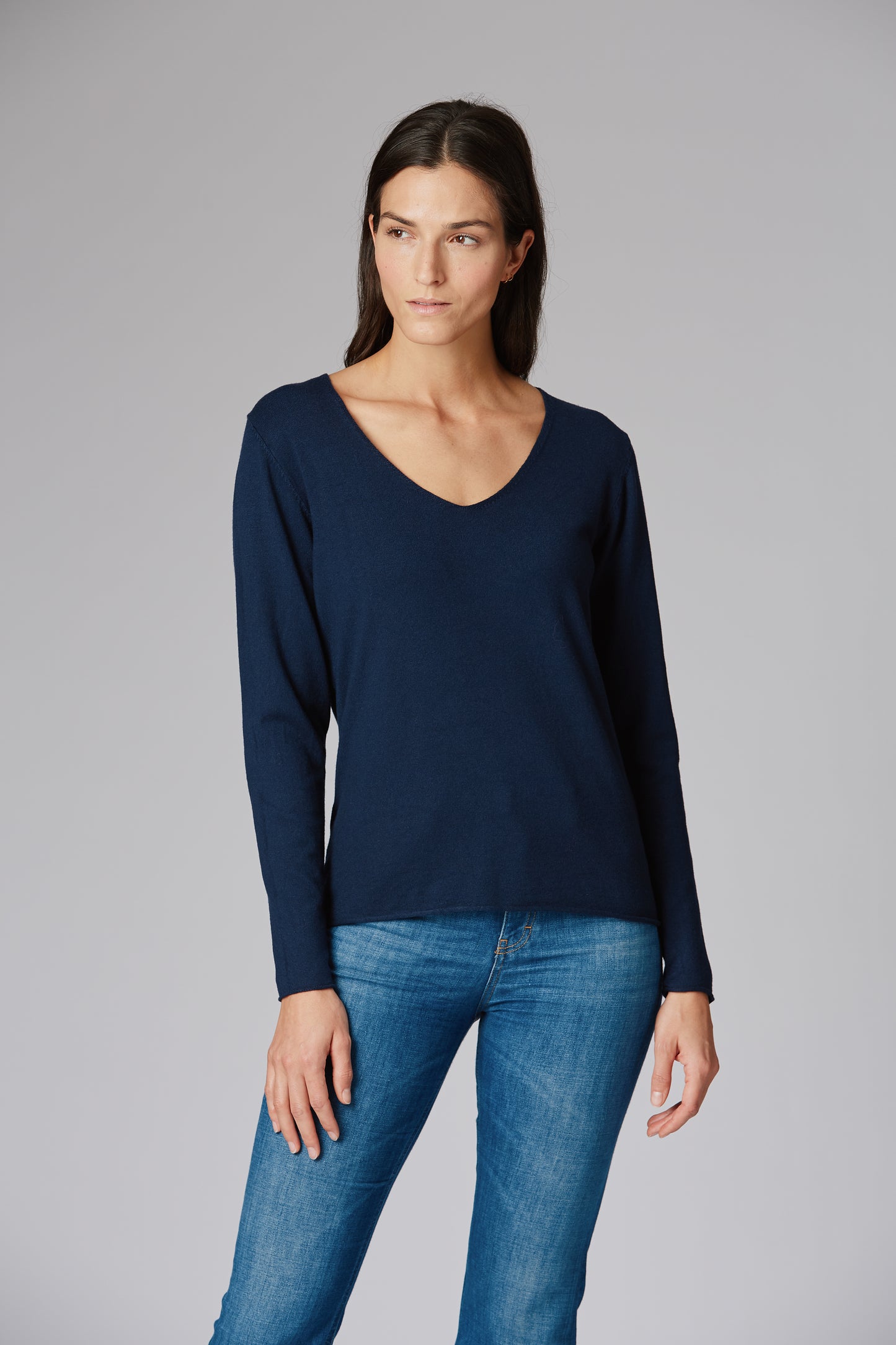 YELLOW LABEL Basic Pullover V-Ausschnitt