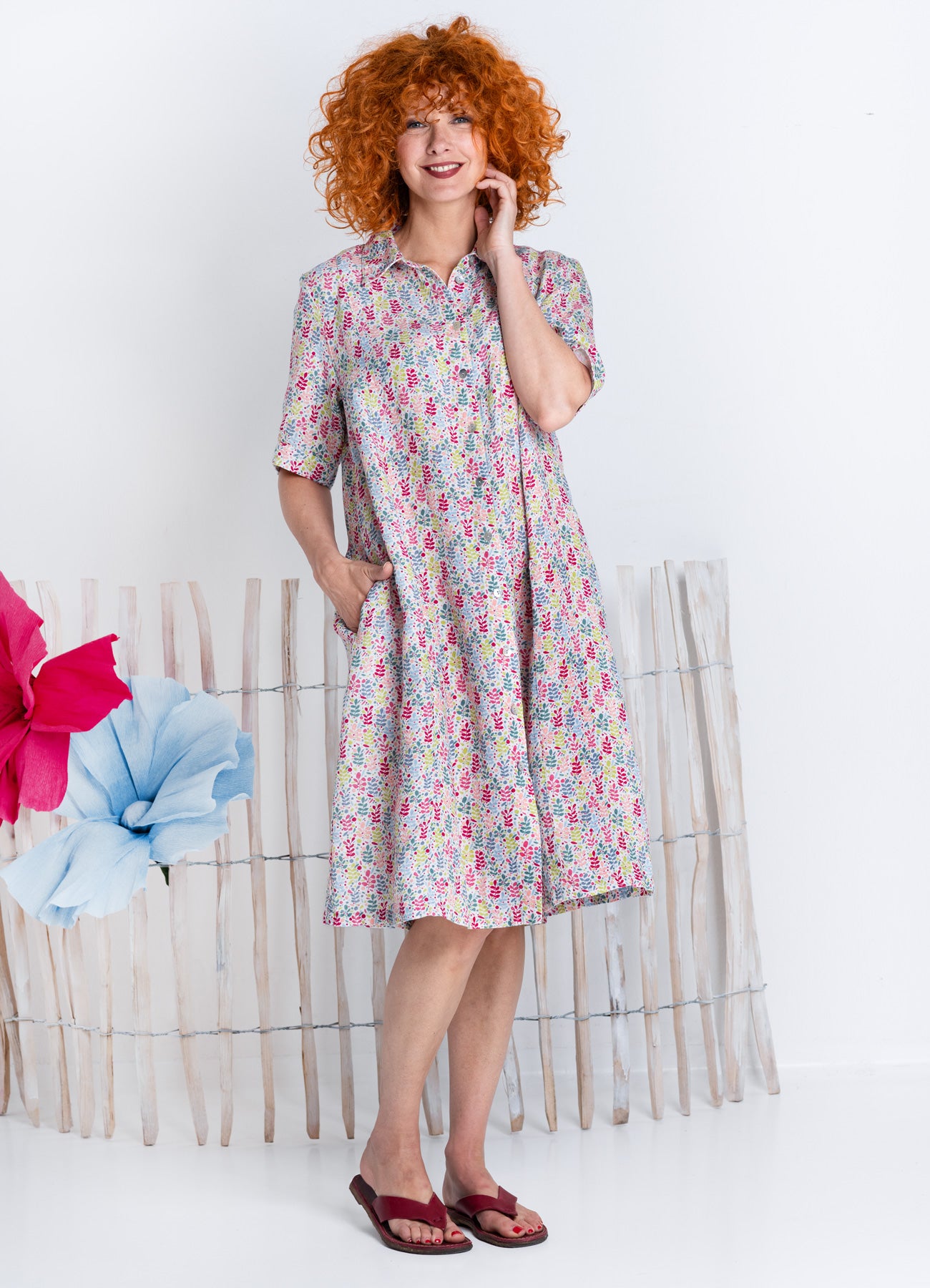 HEIDEKÖNIGIN Leinen Hemdblusenkleid DAGNY