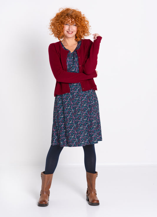 HEIDEKÖNIGIN Strickjacke mit Ajourkante