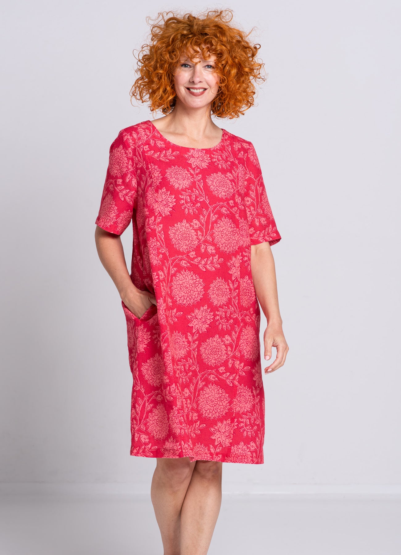 Heidekönigin Kleid kurzarm Leinen ASTRA