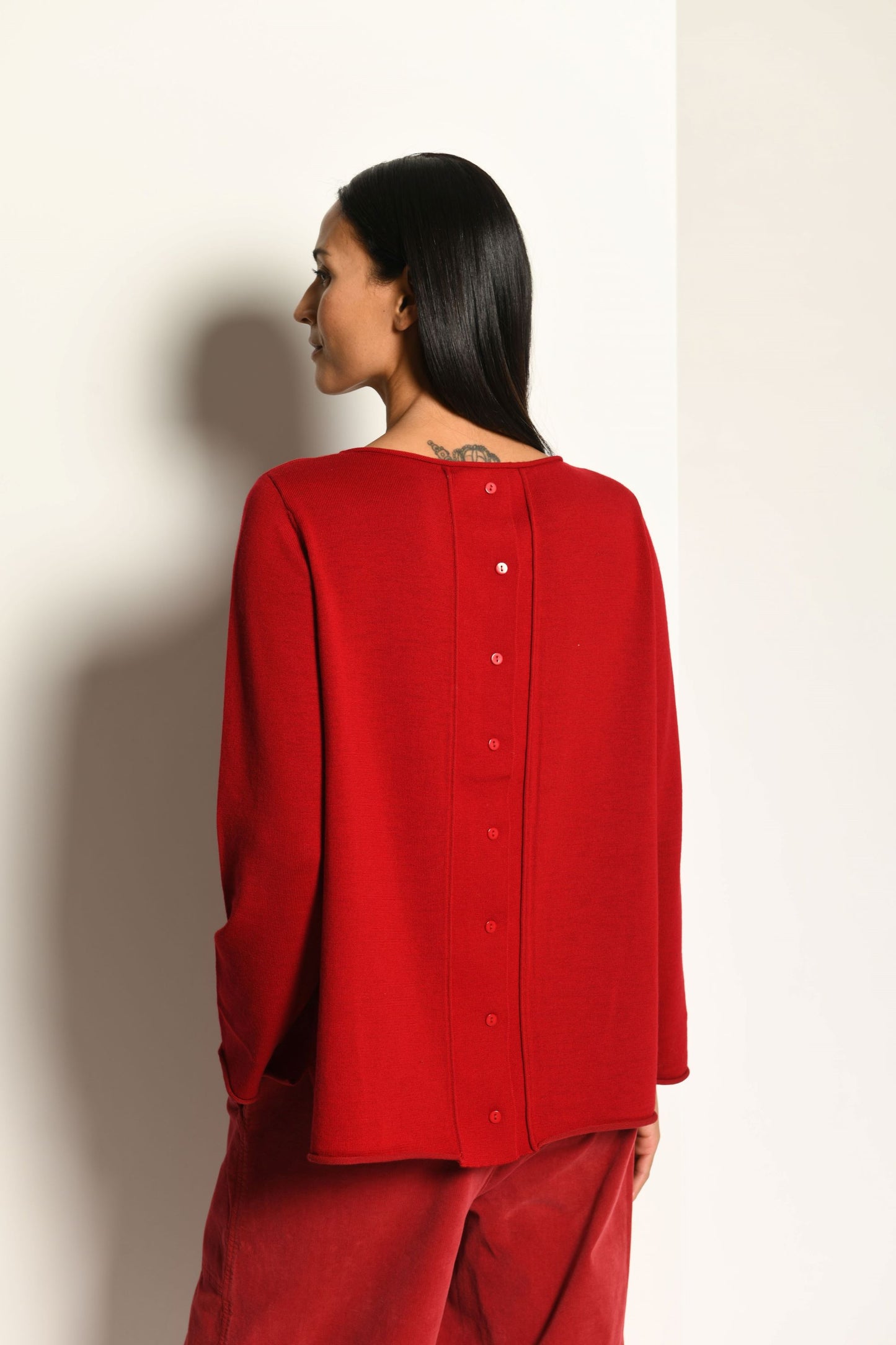 VETONO Pullover mit Knopfleiste