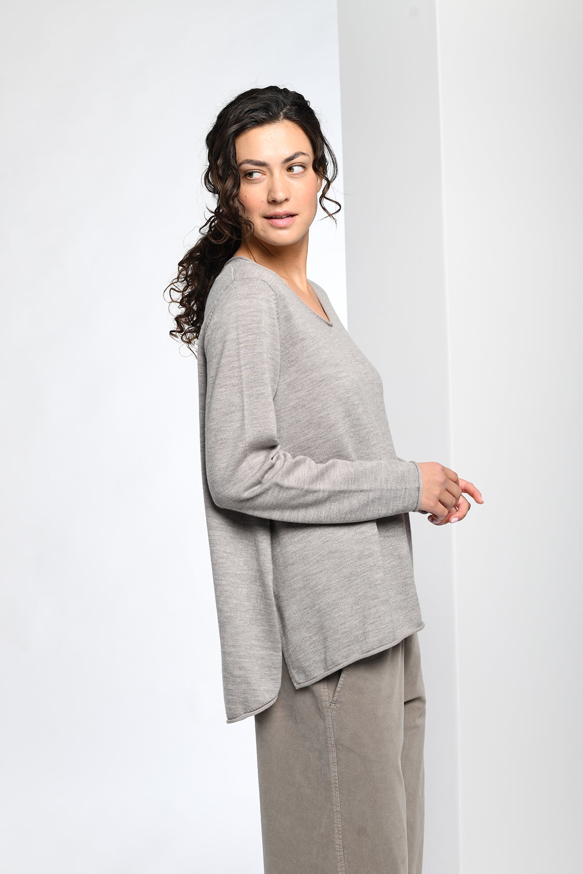 Vetono Pullover mit V-Ausschnitt